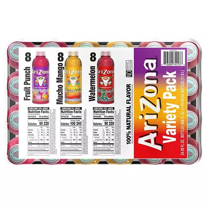 AriZona Juice Cocktail Variety Pack, 24 Pack of 20 fl oz.