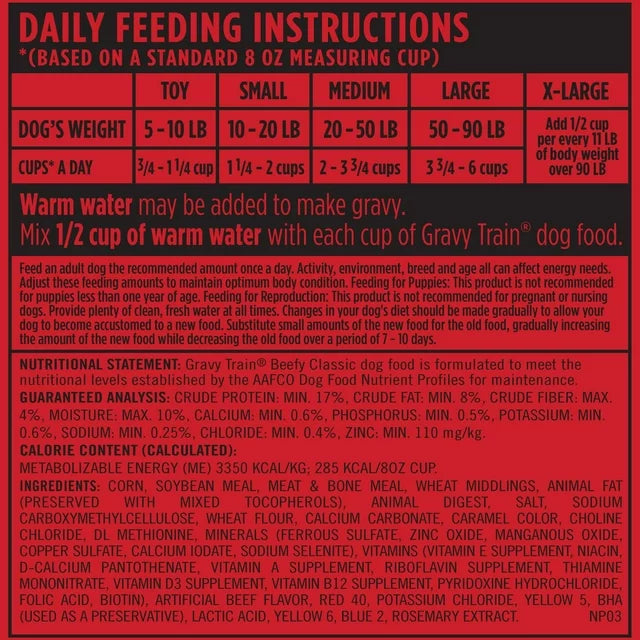 Gravy Train Beefy Classic Dry Dog Food, 3.5 lb