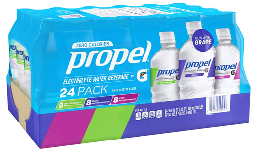 Propel Zero Calories Pack of 24 Bottles, Kiwi Strawberry, Grape and Berry