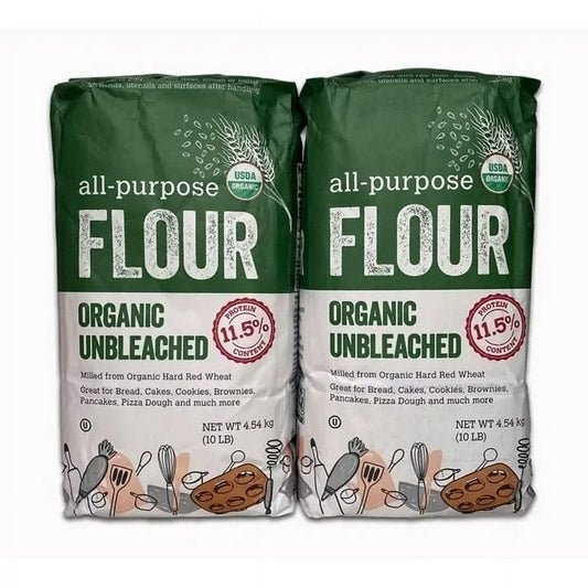 KS Organic Unbleached All Purpose Flour, 2 Pack of 10 lbs