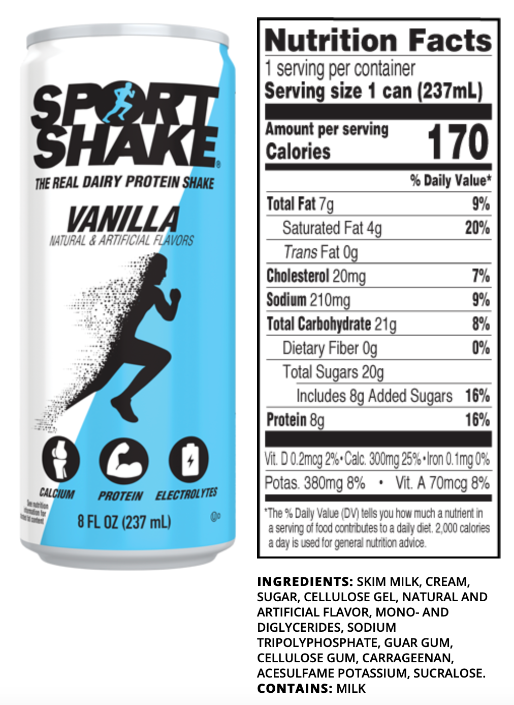 Sport Shake Vanilla Power Shake, 12 Pack of 11 oz.